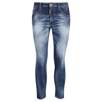 Dsquared2 Mens Skater Jean Faded Dark Blue Jeans Cotton - Size 28 (Waist)
