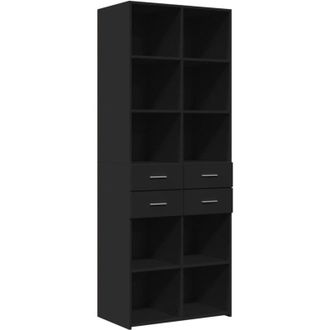 vidaXL Vidaxl - Aparador Alto Madera De Ingenier&iacute;a Negro 70x42,5x185 Cm