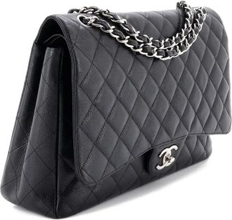 Chanel Classic Double Flap Bag Quilted Caviar Maxi shoulder bag - Zwart