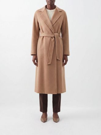 Max Mara S Max Mara Cappotto lungo a vestaglia in pura lana vergine con cintura abbinata