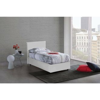 Talamo Italia Talamo Italia - Cama Individual Brunilde, Cama Contenedor Con Tapizado En Ecopiel, 100% Made In Italy, Apertura Lateral, Adecuado Para Colch&oacute;n Cm 80x1