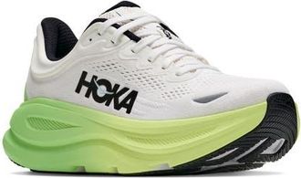 Hoka One One Bondi 9 Running Shoe in White/tart Apple at Nordstrom, Size 8.5