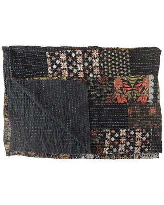 LR Home Lr Home Dark Night Kantha Throw Blanket