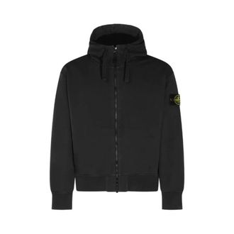 Stone Island Hoodies & sweatvesten, Heren, Zwart, M, Katoen, Zip-up vest