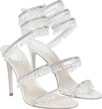 Rene Caovilla Silver Chandelier Sandals Size 39