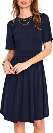 Boden Louisa Cotton Blend Jersey Dress in Navy at Nordstrom, Size 10