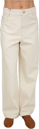 Max Mara Jeans, Dames, Beige, XL, Katoen, Zarina Wide-Leg Jeans