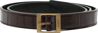 Saint Laurent Brown Logo Buckle Belt