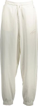 Tommy Hilfiger Sportieve Witte Damesbroek Geborduurd Logo - Dames - Sweatpants - Wit - L - Broeken