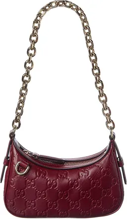 Gucci Gg Emblem Leather Shoulder Bag