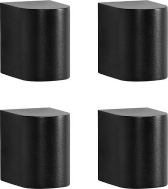 Beliani Conjunto De 4 L&aacute;mparas Led Para Pared De Exterior 8 Cm De Metal Aluminio Moderno Negro Avia