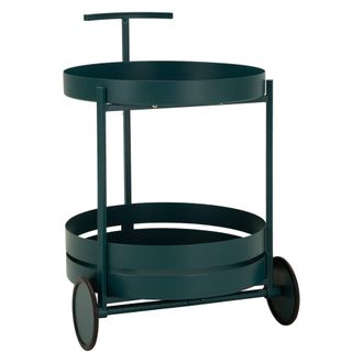 Dmora Carrito Ganamo, 2 Estantes, Ruedas, Estante De Metal, 45x35x65h Cm Verde