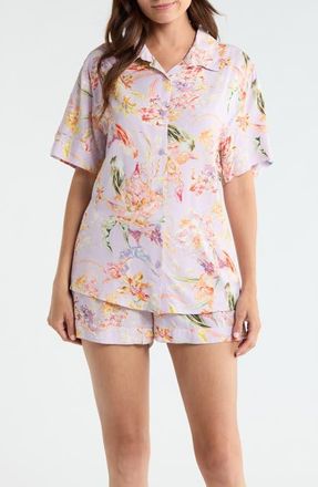 Papinelle Sleepwear Bailey Boxer Short Pajamas in Soft Lavender at Nordstrom, Size X-Small