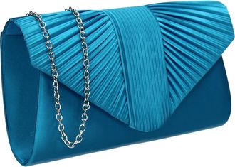 Swankyswans Sophie Womens Satin Party Prom Wedding Evening Clutch Bag Purse (Blue)