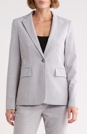 Theory Gabrielle One-Button Blazer in Moon Grey Melange at Nordstrom Rack, Size 10