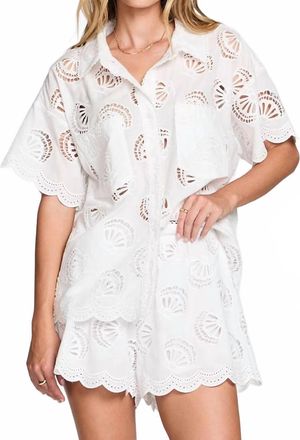 Saltwater Luxe Zerra Top In Eyelet White