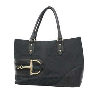 Gucci Black Canvas Tote Bag (Pre-Owned)