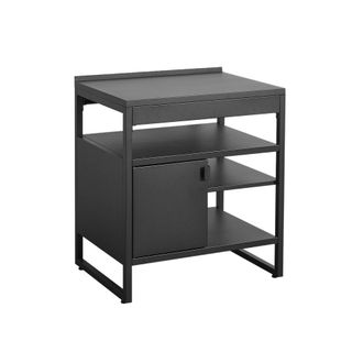 Sweeek M&oacute;dulo cocina exterior de acero 1 puerta 3 estantes, 80cm, negro