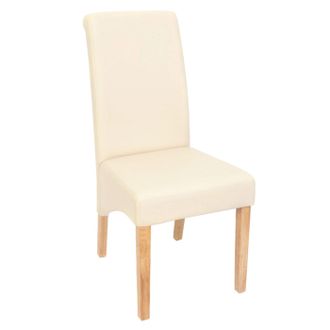 Hhg Hhg - Nunca Usado] Lote De 2 Sillas De Comedor Silla De Cocina Silla M37, Polipiel Mate, Color Crema, Patas Claras