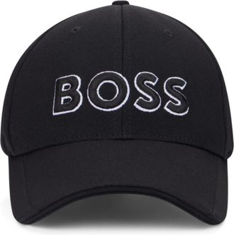 HUGO BOSS Gebreide piqu&eacute; pet met geborduurd logo - Heren - Petten - Zwart - ONE Size - Polyester - Accessoires