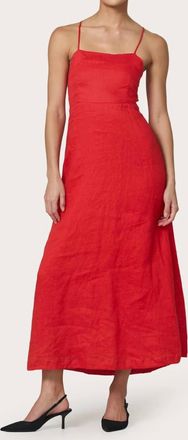 Lusana Nyla Linen Dress In Rouge