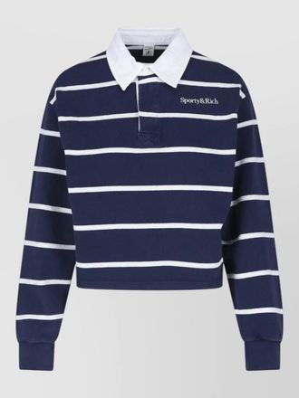 Sporty & Rich sweatshirt ribbed cuffs striped pattern design