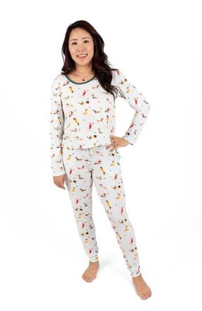 Leveret Womens Viscose Matching Family Holiday Pajamas, Reindeer & Polar Bear Prints in Dogs at Nordstrom, Size X-Small