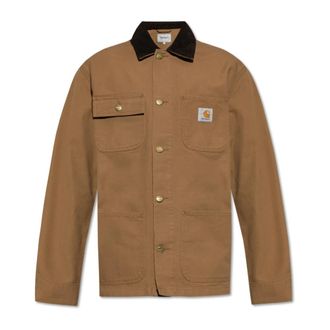 Carhartt Work in Progress Jas met ribfluwelen kraag - Heren - Zomerjassen - Bruin - S - Katoen - Jassen
