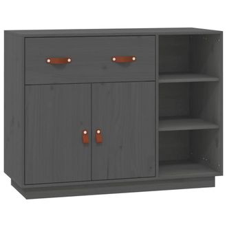 Berkfield Home Sideboard Grey 98.5x40x75 cm Solid Wood Pine