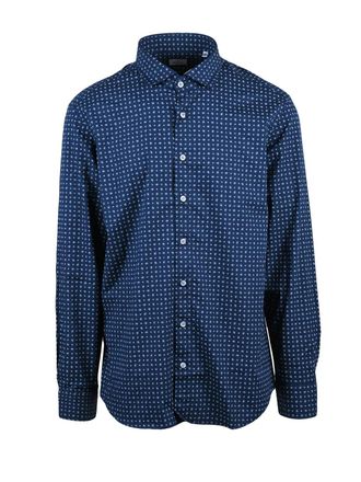 Mariano Napoli Blue/Light Blue Striped Cotton Shirt