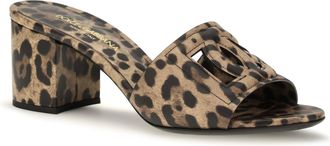 Dolce & Gabbana Womens Mules Keira Leopard Calfskin Brown Upper: Calf Leather Sandal