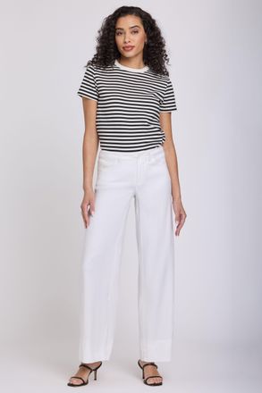 NYDJ 5 Pocket Wijde Pantalon In Stretch Linnen Met Super Hoge Taille