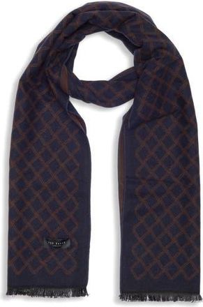 Ted Baker Diamond Lattice Silk Reversible Scarf in Blue at Nordstrom Rack