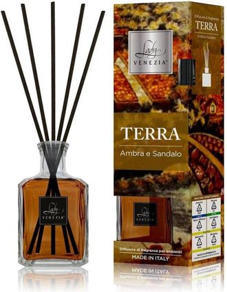 Trade Shop Trade Shop - Maxi Diffusore Ambiente Cubo Con Bastoncini Fragranza Terra Ambra E Sandalo 250ml