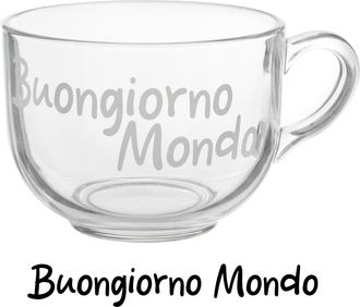 KASANOVA Tazza jumbo 700 ml scritta Buongiorno mondo