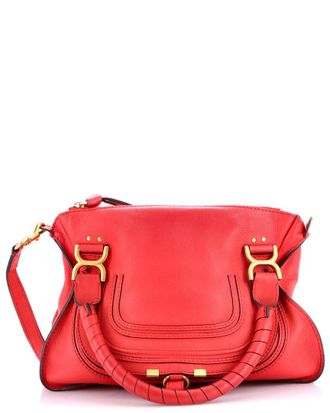 Chlo&eacute; Red Leather Marcie Satchel Medium (Authentic Pre-Loved)