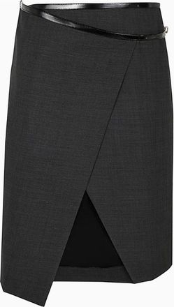 Philosophy di Lorenzo Serafini Wollen Rok Elegante Stijl - Dames - Midirokken - Grijs - M - Wol - Rokken