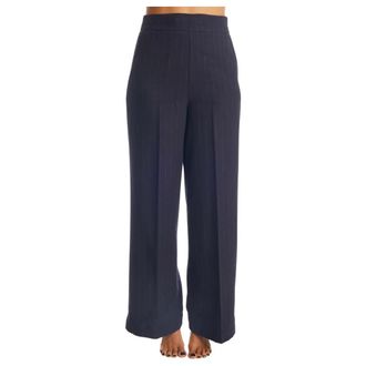 Alessia Santi Broeken, Dames, Blauw, S, Wol, Elegante wijde broek