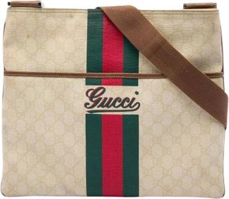 Gucci Pre-owned Canvas Crossbody Bag - Dames - Vintage Schoudertas - Beige - ONE Size - Vintage