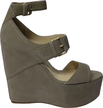 Jimmy Choo London Leora Platforms in Grey Suede Nubuck