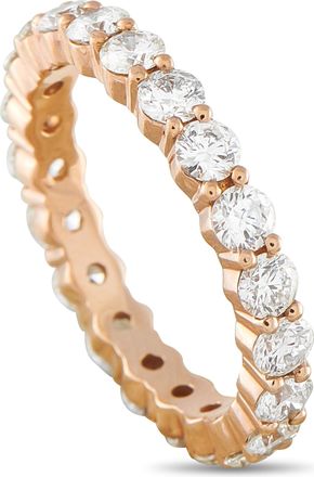 Luxury Bazaar 14K Rose Gold 3.40ct Diamond Eternity Band Ring MF25-050126