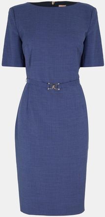 HUGO BOSS Womens Danorla Boat Neck Short Sleeve Midi Dress in Miscellaneous - Black - Size 18 UK
