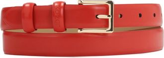 Kazar Smalle rode leren riem - Dames - Riemen - Rood - 80 CM - Leer - Accessoires