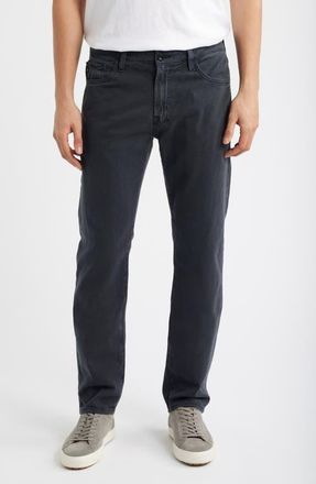 AG - Adriano Goldschmied Everett Slim Straight Leg Cotton & Linen Blend Jeans in Sulfur Antique Black at Nordstrom, Size 29 X 32