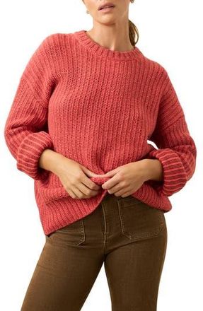 Faherty Heirloom Organic Cotton Blend Crewneck Sweater in Dubarry Stripe at Nordstrom Rack, Size Large