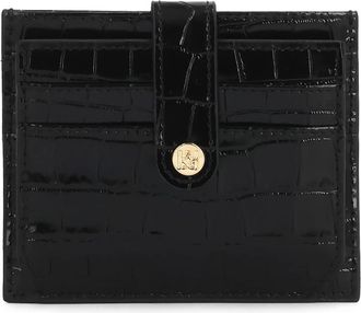 Kazar Praktische leren portemonnee met reli&euml;fpatroon - Dames - Portefeuilles - Zwart - ONE Size - Leer - Accessoires
