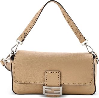 Fendi Selleria Baguette NM Bag Leather Medium shoulder bag - Marrone