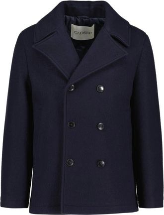 Closed Cappotto doppiopetto in misto lana vergine - - Coats - Donna - Blu - S