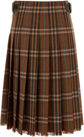 Burberry Womens Purple Skirt Brown Wool