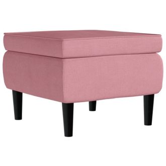 vidaXL Taburete Con Patas De Madera Terciopelo Rosa Vidaxl
